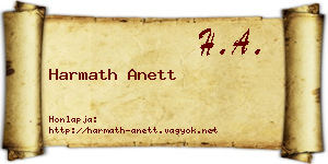 Harmath Anett névjegykártya